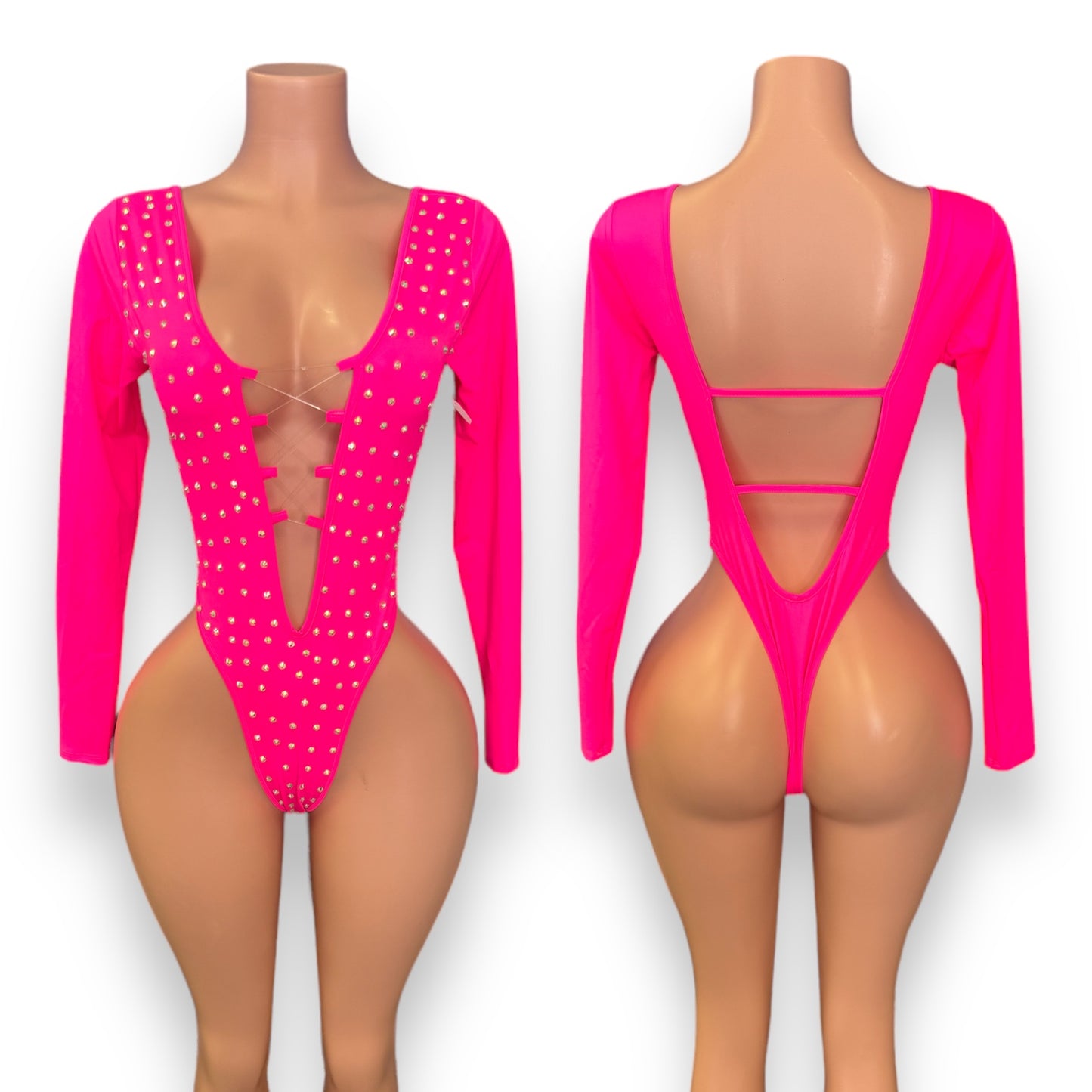 Neon Pink Diamond Bodysuit