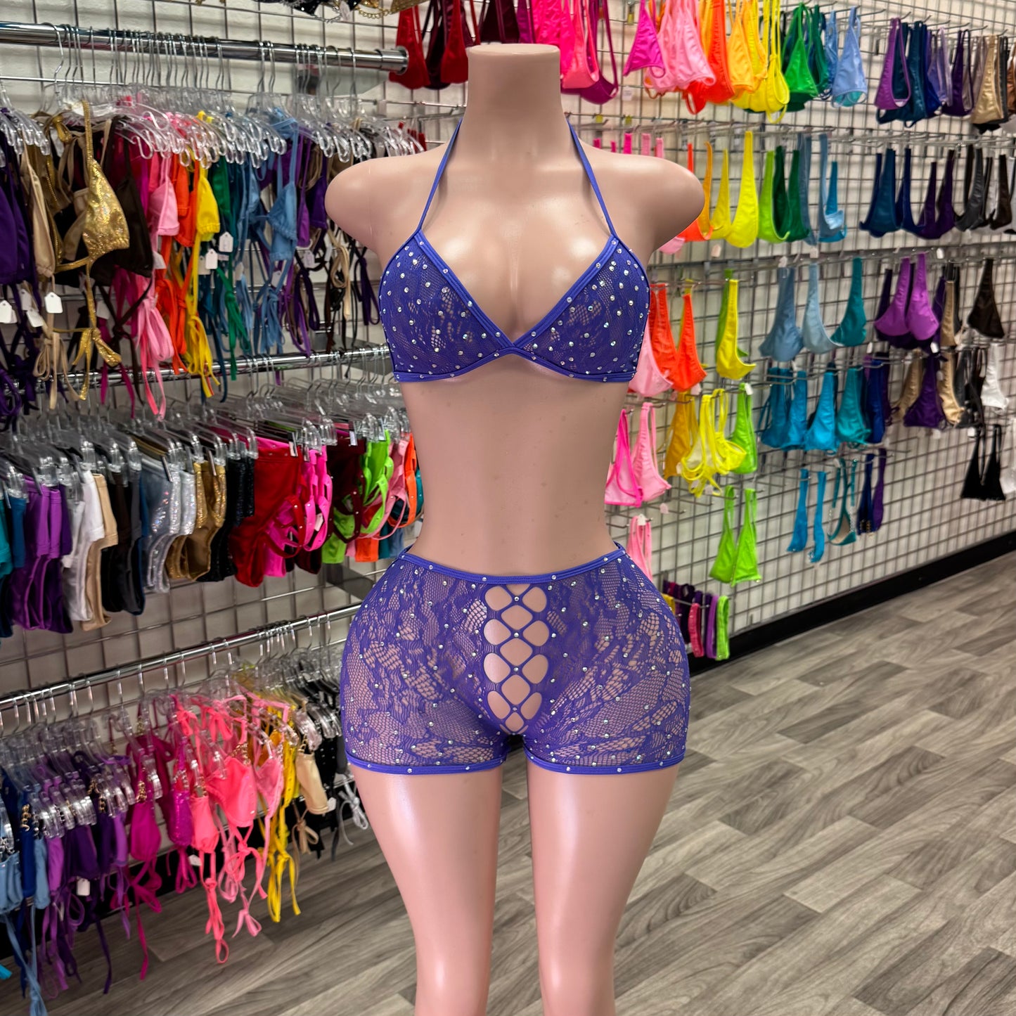 Purple Cheeky Short Set