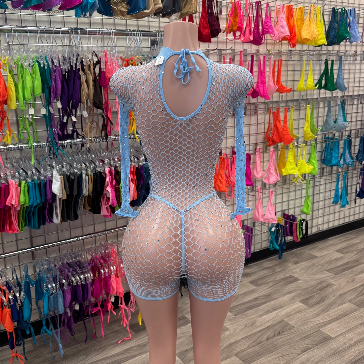 Diamond Fishnet Romper