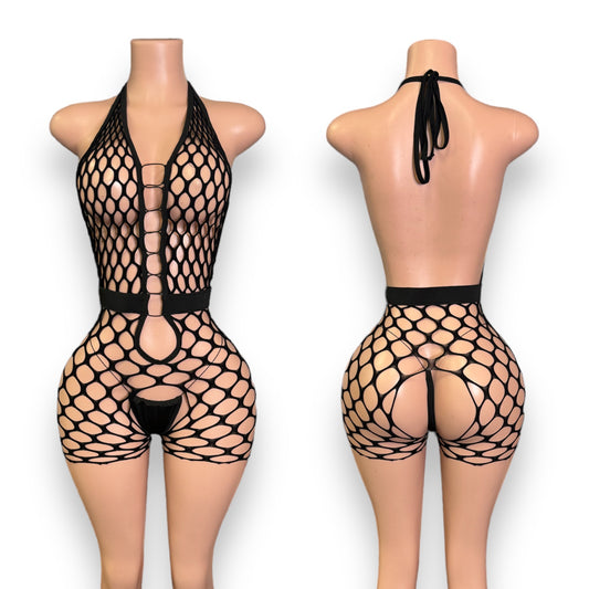 Black Fishnet Romper