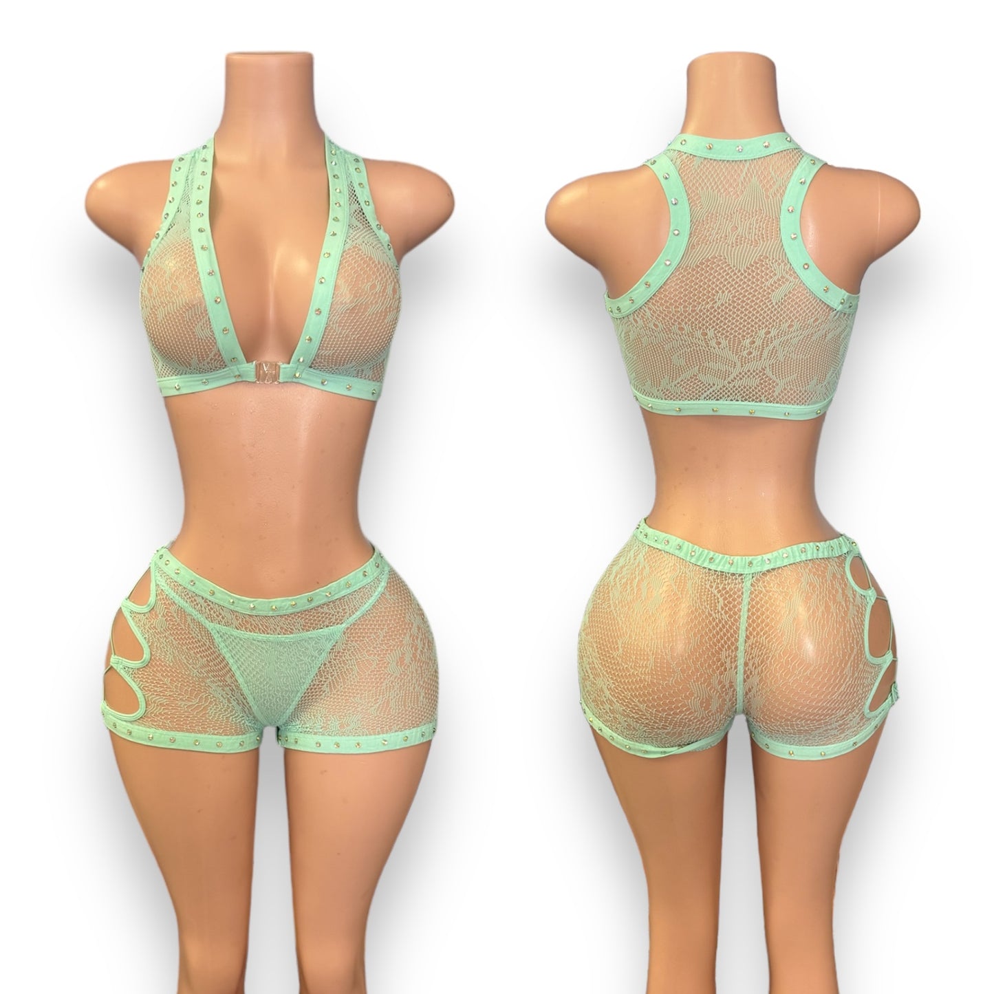 Mint Mesh Short Set